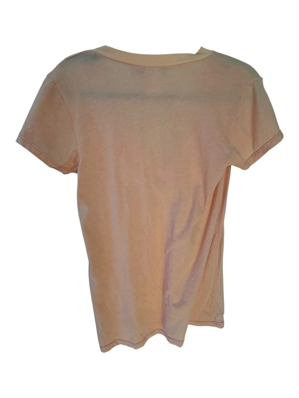 Vintage Y2K Realitee Clothing Co Blank Deep V-Neck Tee Peach Medium | like new - Picture 3 of 6